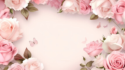 Beautiful pink rose bouquet flowers background, symbol of Valentine's Day, wedding, love