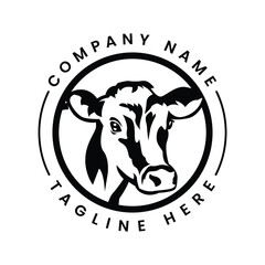 Logo for Highland cattle fold with modern minimalist interpretation of Celtic designs,  Agriculture