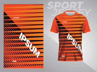 orange and black sport jersey pattern with mockup template design