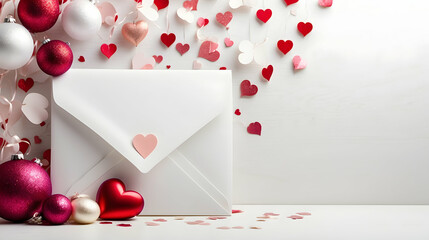 Love letter wallpaper, Copy space for romantic events, Romantic backdrop design, Heartfelt letter illustration, Romantic occasion concept, Love and leaves visuals, Happy moments elements,