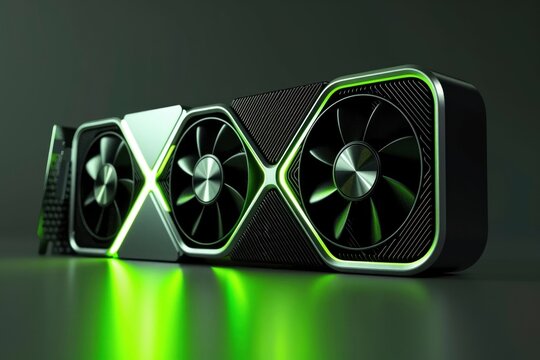 Photo of a graphic card with isolated background