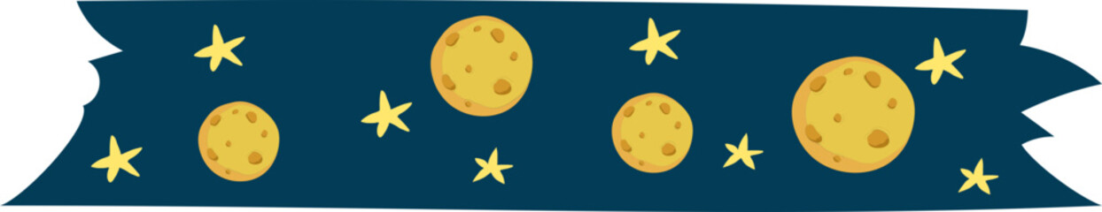 Cute washi tape on transparent background.
