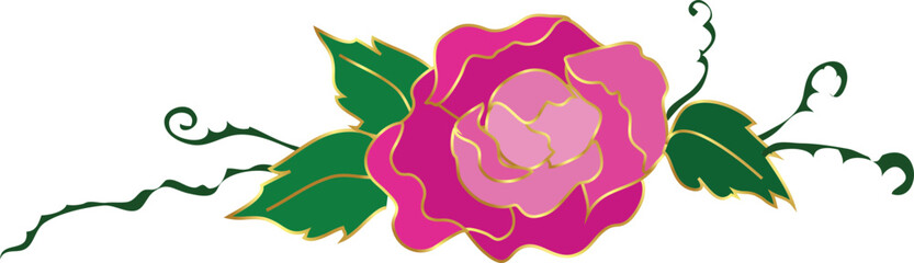 Obraz premium Flower decorative element illustration on transparent background. 