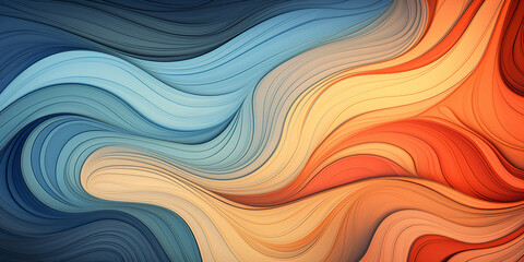 Colorful wave background gradient desktop wallpapers banner wave smooth gradient twirl background horizontal colorful abstract wave background with Peru, firebrick and light sea green colors.AI Genera - obrazy, fototapety, plakaty