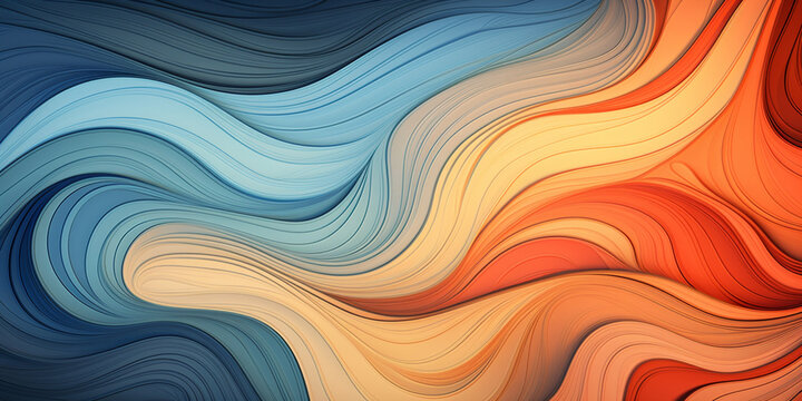 Colorful wave background gradient desktop wallpapers banner wave smooth gradient twirl background horizontal colorful abstract wave background with Peru, firebrick and light sea green colors.AI Genera
