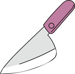 Hand drawn knife illustration on transparent background.
