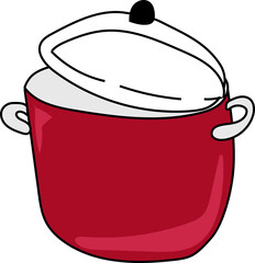 Hand drawn pot illustration on transparent background.
