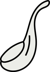 Hand drawn spoon illustration on transparent background.
