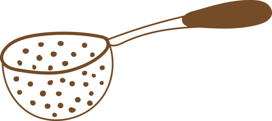 Hand drawn bakery equipment illustration on transparent background.
