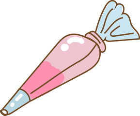 Hand drawn bakery equipment illustration on transparent background.
