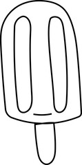 Hand drawn ice cream illustration on transparent background.
