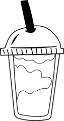 Hand drawn drink illustration on transparent background.
