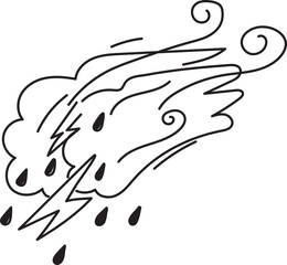Hand drawn weather illustration on transparent background.
