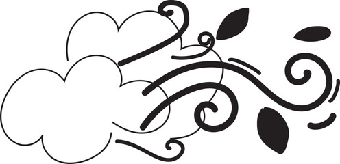 Hand drawn weather illustration on transparent background.
