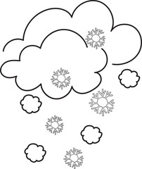 Hand drawn weather illustration on transparent background.
