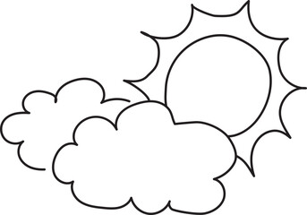 Hand drawn weather illustration on transparent background.
