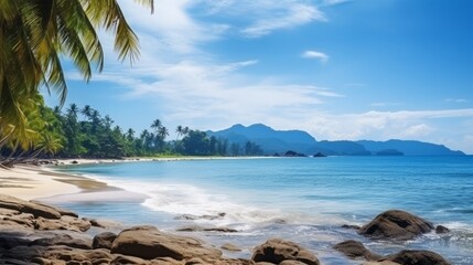 Serene Tropical Beach with Crystal Blue Waters