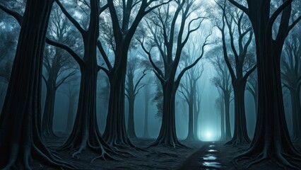 strange dark scary forest