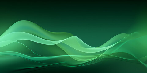 Gradient background in green and white colors. Elegant display wallpaper with soft waves abstract background with smooth lines in green colors, beautiful curves and blur.