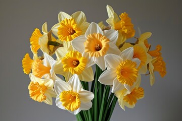 bouquet of daffodils in spring sunlight, Generative AI