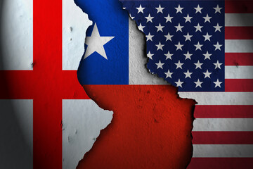 chile Between england and america.