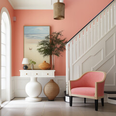 Entryway Styling: Welcoming Chic with Coral Pink Charm