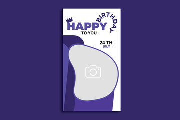 birthday social media story banner design template