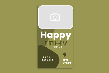 birthday social media story banner design template