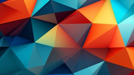 Fototapeta premium Vibrant geometric shapes forming a colorful mosaic, abstract background expressing creativity and complexity in design