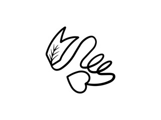 Heart Arrow Valentine Day Line Art
