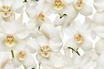Naklejka na ściany i meble white orchids background wall texture pattern seamless wallpaper