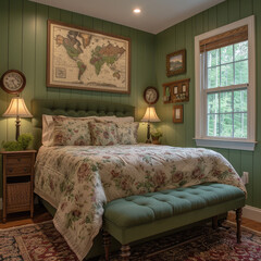 Whispering Pines Quarters - Tranquil Forest-Themed Bedroom Harmony