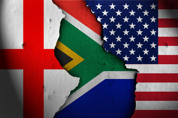 south africa Between england and america.