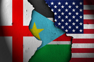 south sudan Between england and america.