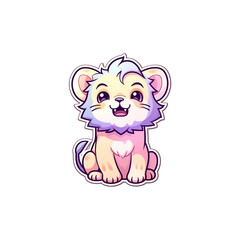 A cartoon lions on a transparent background, kawaii, cutest sticker illustration, highly detailed character design, pastel color, die cut sticker, sticker concept design.	