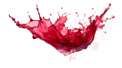 Gardinen Red wine splash isolated on white background © Gomez