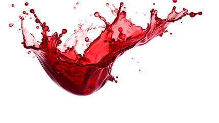 Red wine splash isolated on white background
