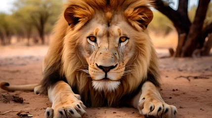 Tuinposter lion up close © Gomez