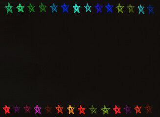 手書きの星の背景フレーム素材