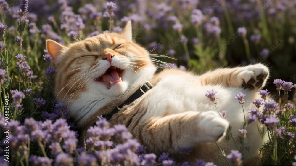 Poster cat's delightful catnip roll