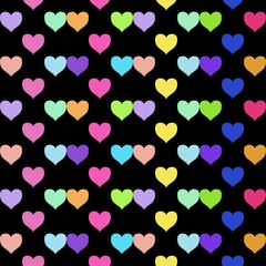 colorful seamless pattern with hearts 
