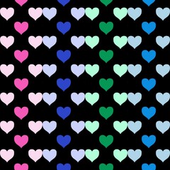 colorful seamless pattern with hearts 