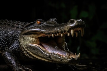 Fierce Alligator Displaying Its Teeth in the Wild