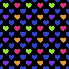 colorful seamless pattern with hearts 
