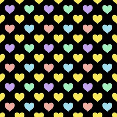 colorful seamless pattern with hearts 
