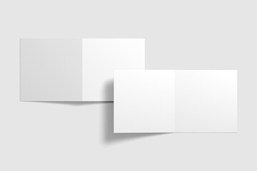 Square Bifold Brochure Mockup 3d Rendering
