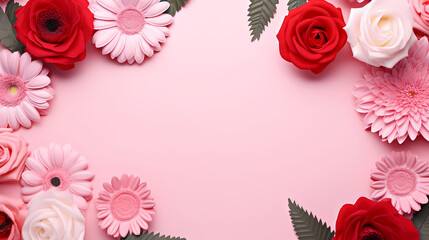 Floral frame with decorative flowers, decorative flower background pattern, floral border background