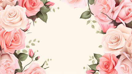 Floral frame with decorative flowers, decorative flower background pattern, floral border background