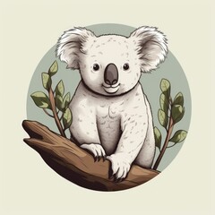 Cute koala cartoon illustration