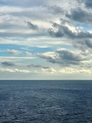 clouds over the sea.Costa con nubes de fondo en el municipio del Puerto de la Cruz.